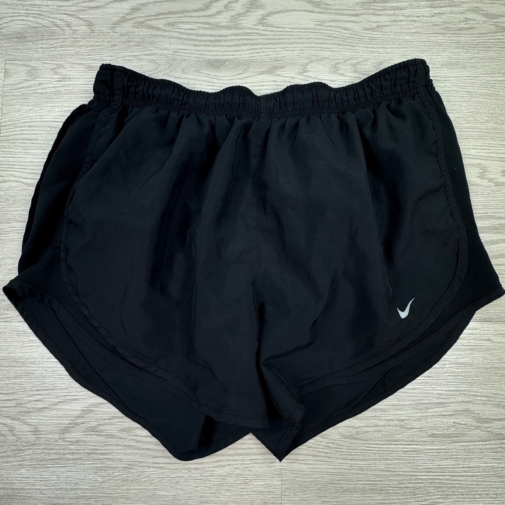 Nike Women's Running Shorts 10K Dri-Fit Black Large Elastic Waist Pocketโ Mesh